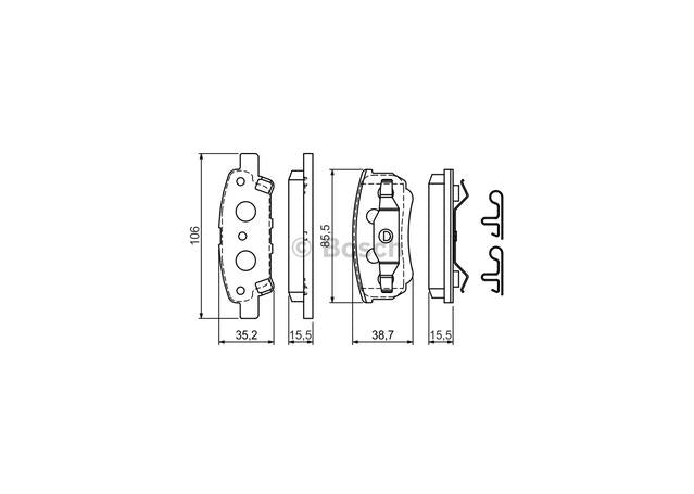 Bosch Blue Line Brake Pad Set Rear BP952
