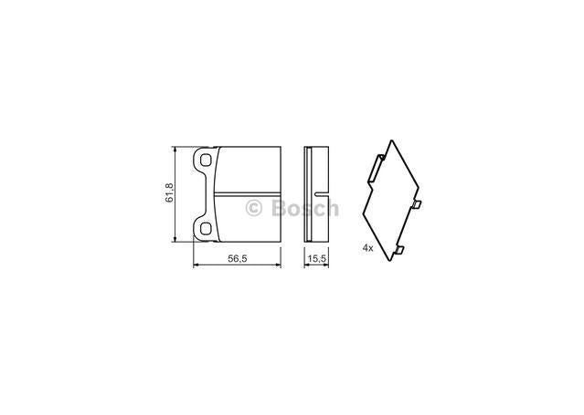 Bosch Blue Line Brake Pad Set Rear BP679