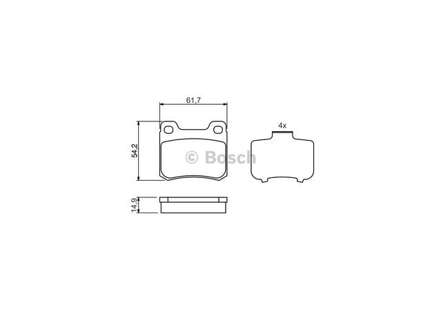 Bosch Blue Line Brake Pad Set Rear BP697