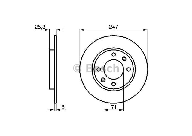 Bosch Brake Rotor Single Rear BD395