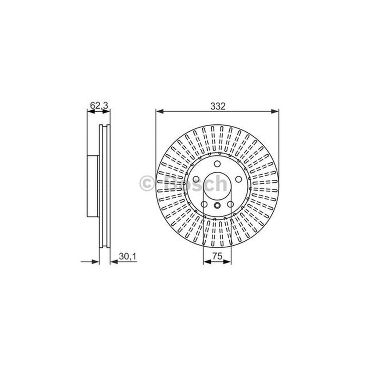 Bosch Brake Rotor Pair Front BD1469