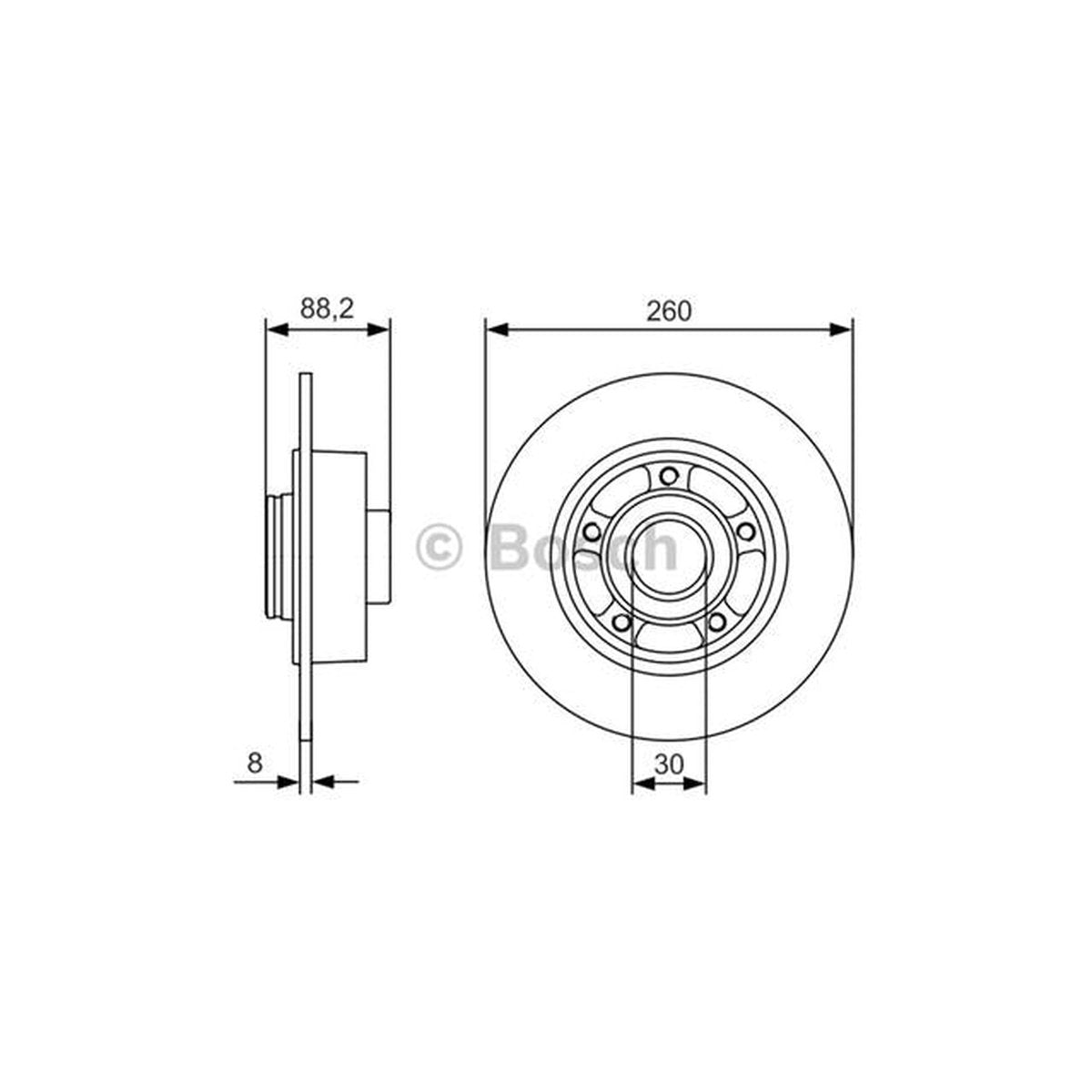 Bosch Brake Rotor Single Rear BD1591