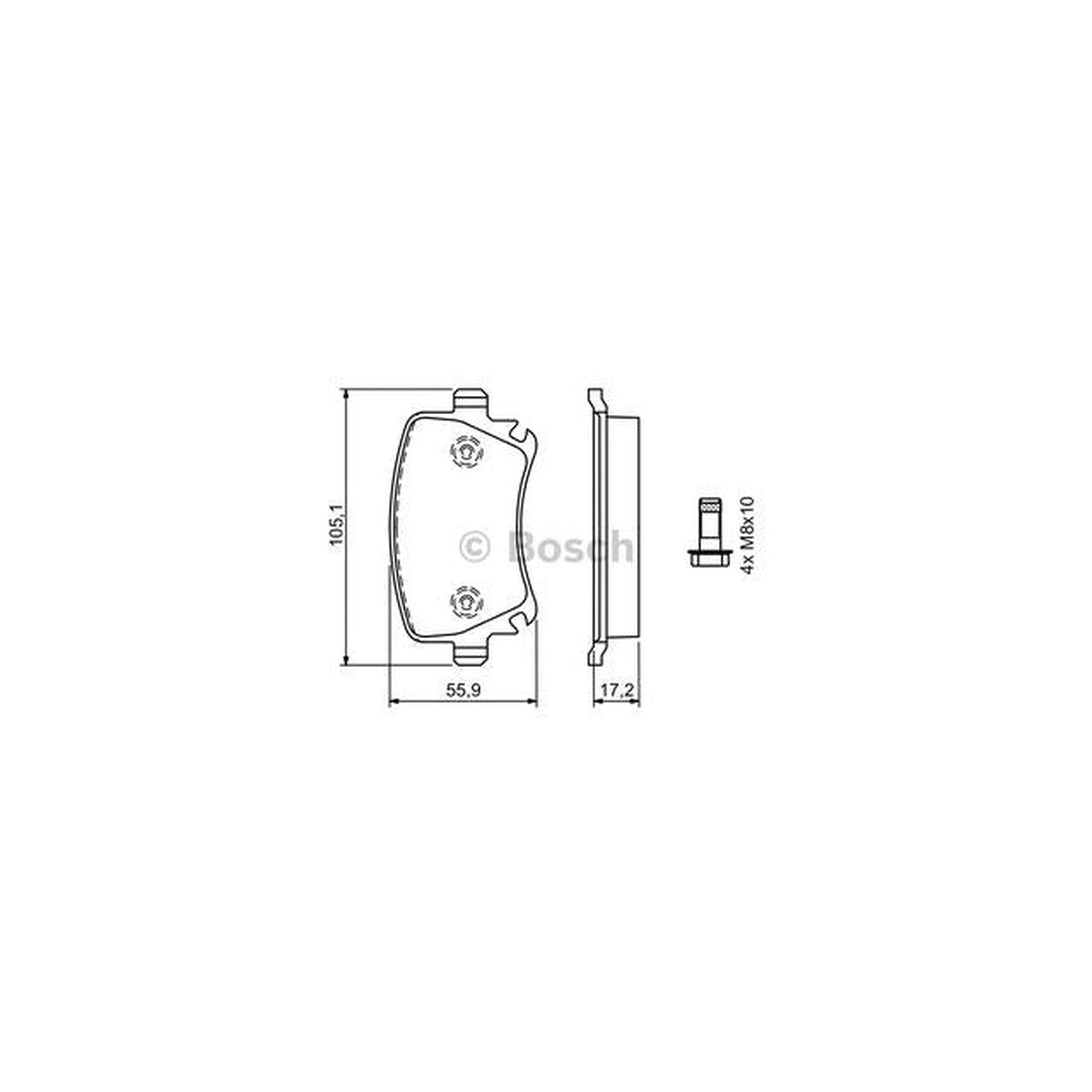 Bosch Blue Line Brake Pad Set Rear BP962