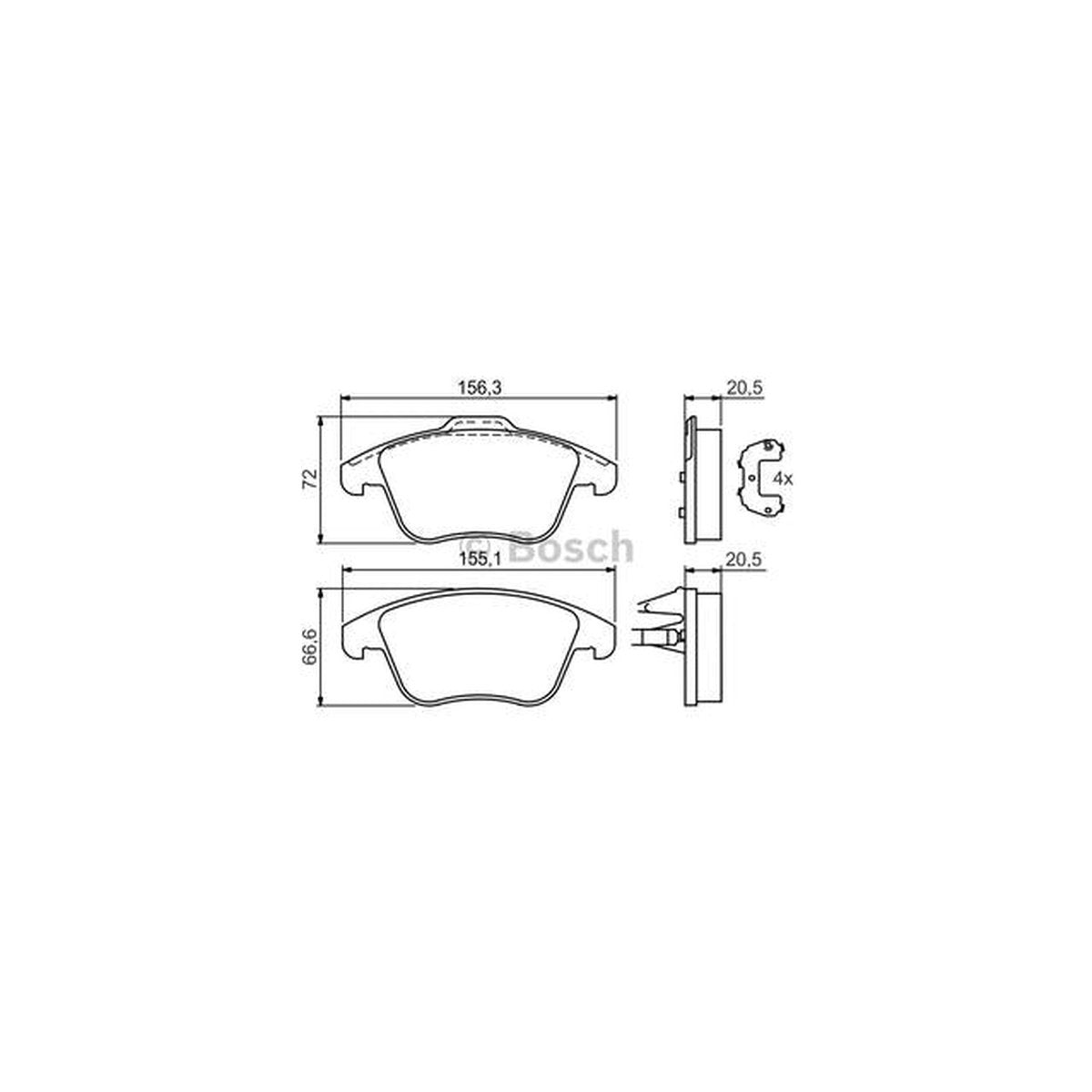 Bosch Blue Line Brake Pad Set Front BP1080