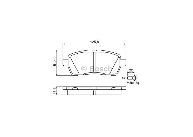 Bosch Blue Line Brake Pad Set Front BP1137