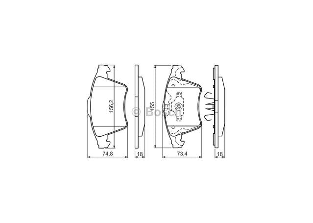 Bosch Blue Line Brake Pad Set Front BP1114
