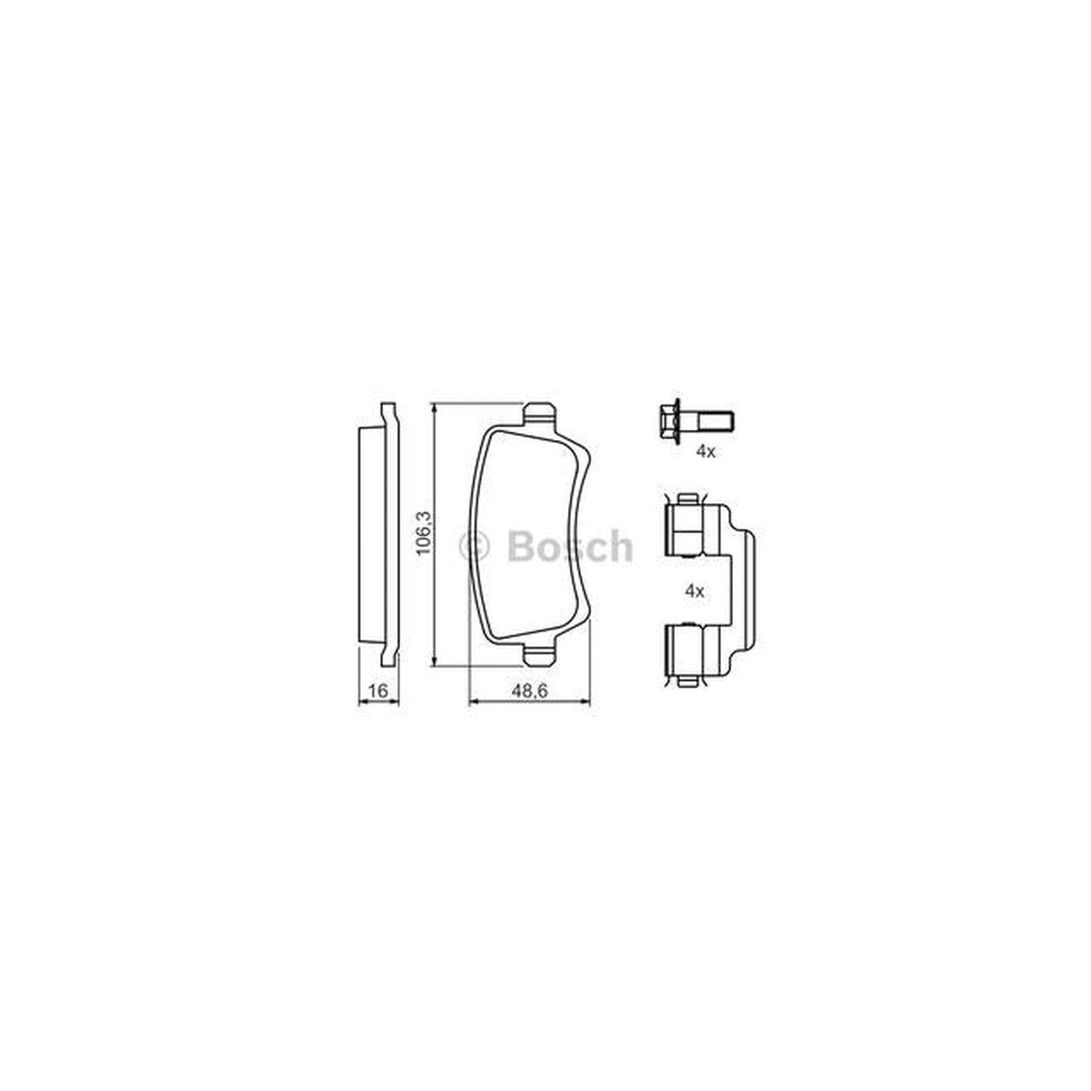 Bosch Blue Line Brake Pad Set Rear BP1149