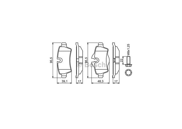 Bosch Blue Line Brake Pad Set Rear BP1305