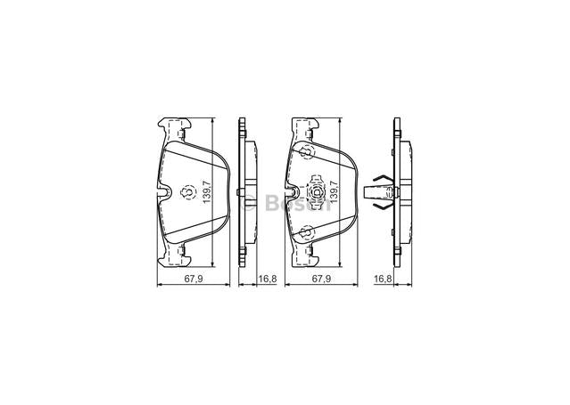 Bosch Blue Line Brake Pad Set Rear BP1206