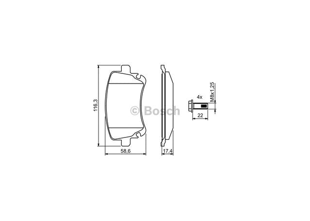 Bosch Blue Line Brake Pad Set Rear BP1235