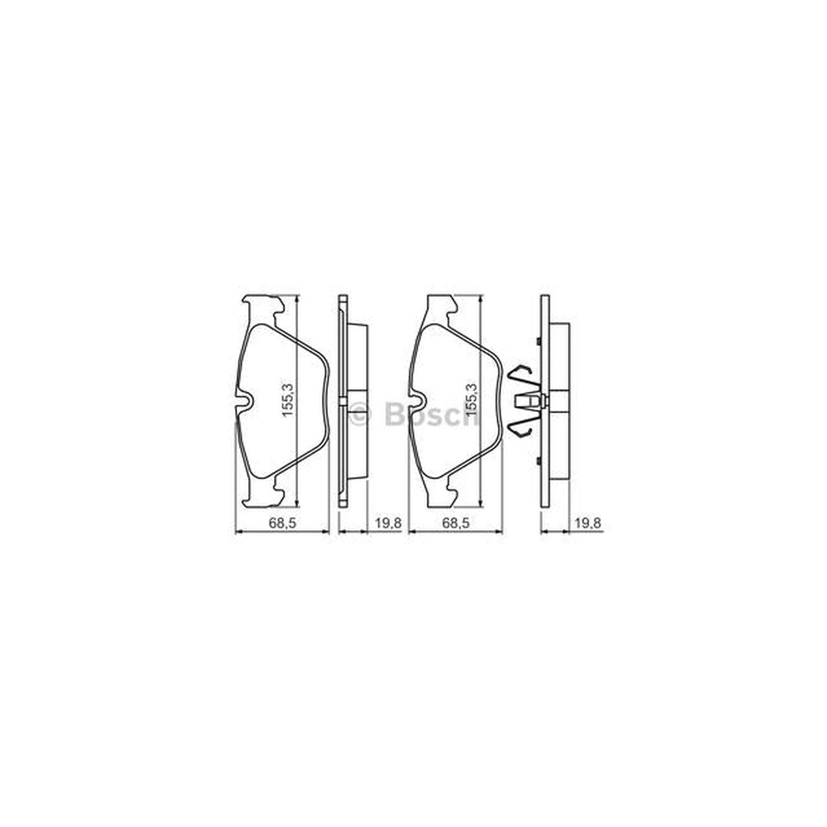Bosch Blue Line Brake Pad Set Front BP1262