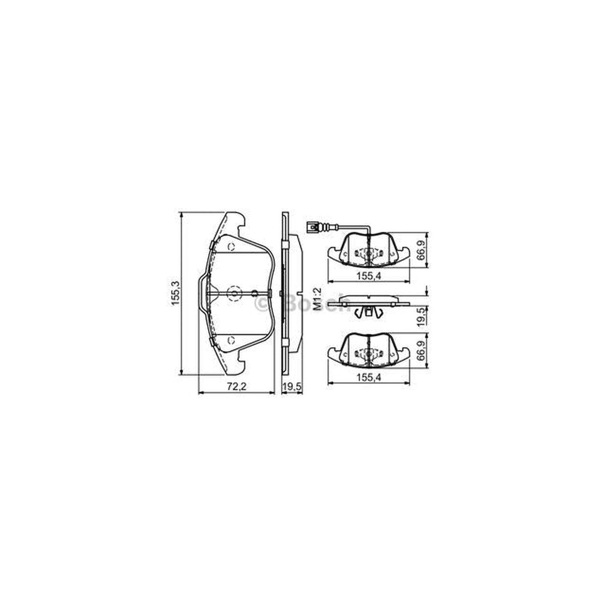 Bosch Blue Line Brake Pad Set Front BP1280