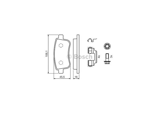 Bosch Blue Line Brake Pad Set Rear BP1292