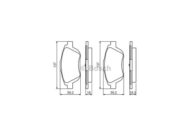 Bosch Blue Line Brake Pad Set Front BP1360