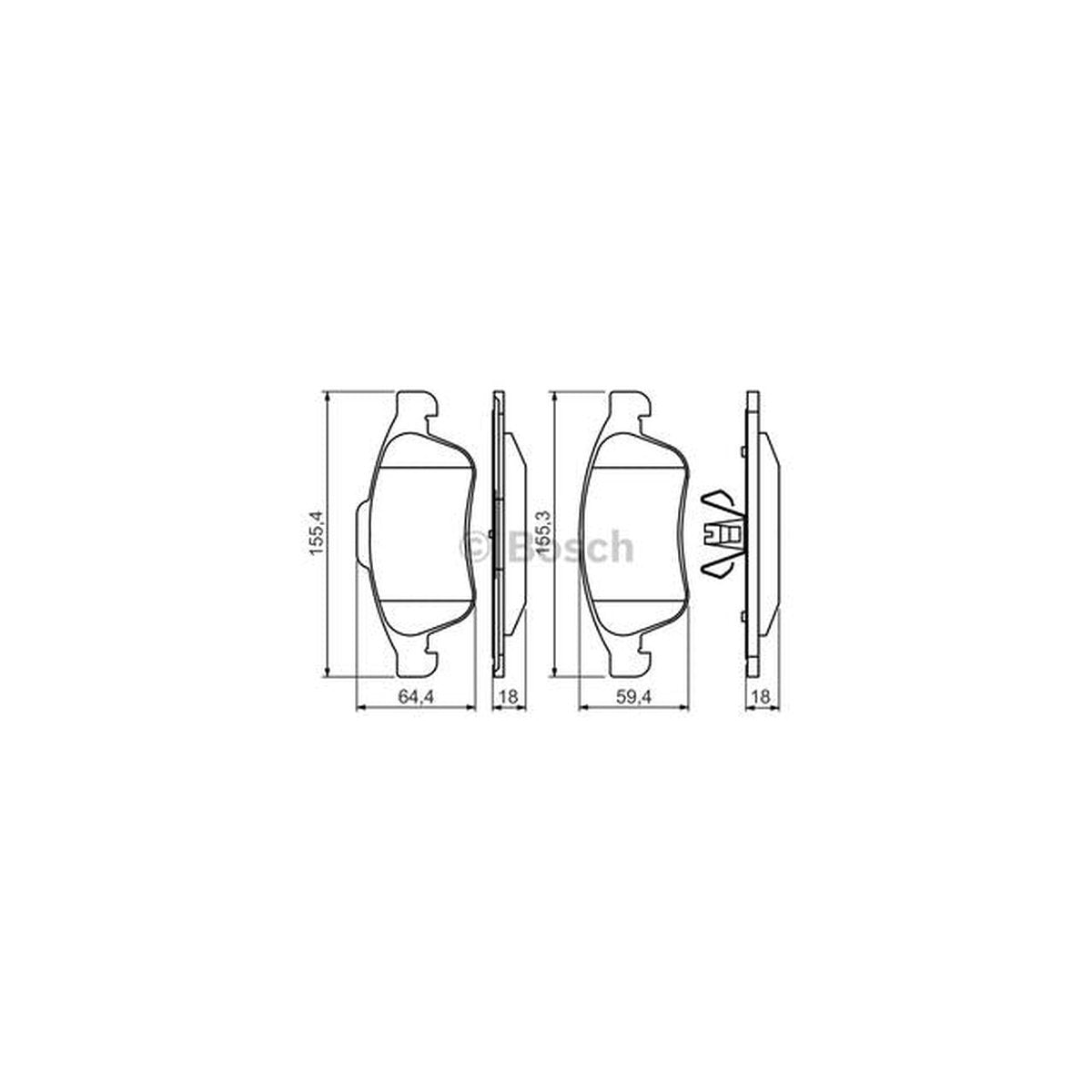 Bosch Blue Line Brake Pad Set Front BP1363