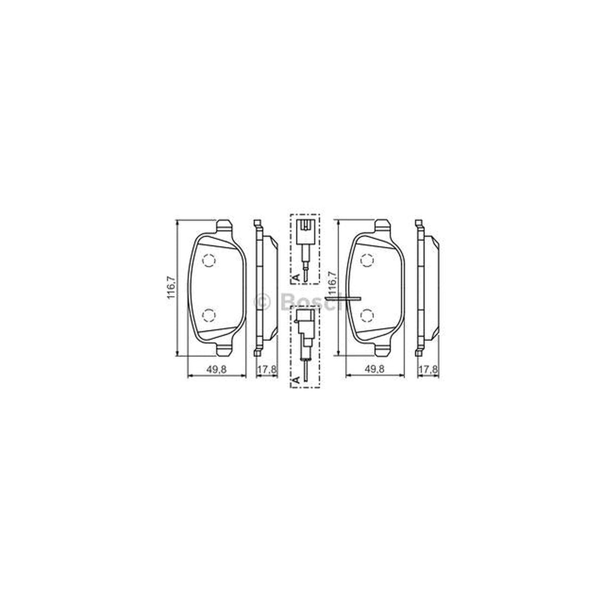Bosch Blue Line Brake Pad Set Rear BP1387