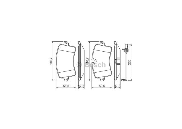 Bosch Blue Line Brake Pad Set Rear BP1409
