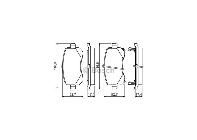 Bosch Blue Line Brake Pad Set Rear BP1415