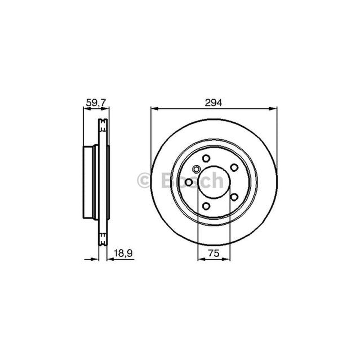 Bosch Brake Rotor Single Rear BD492