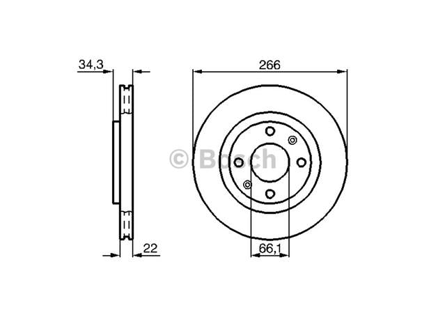 Bosch Brake Rotor Pair Front BD536