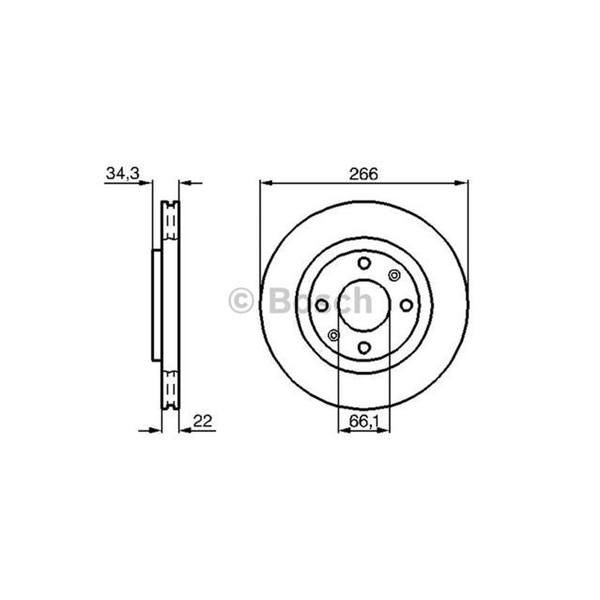 Bosch Brake Rotor Single Front BD536
