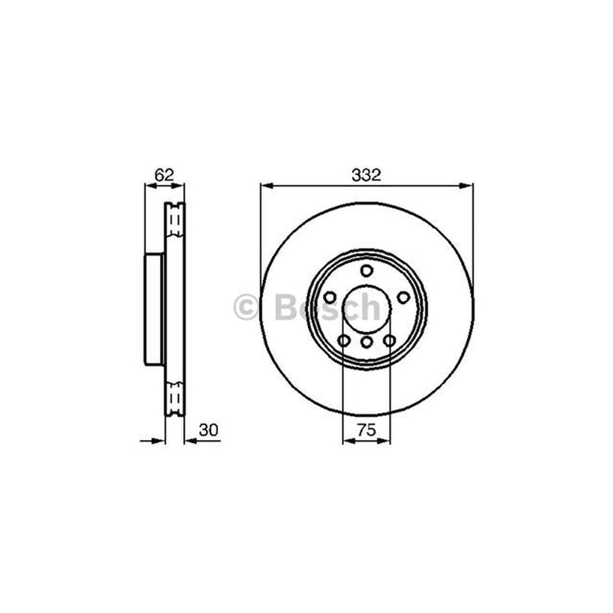 Bosch Brake Rotor Pair Front BD872
