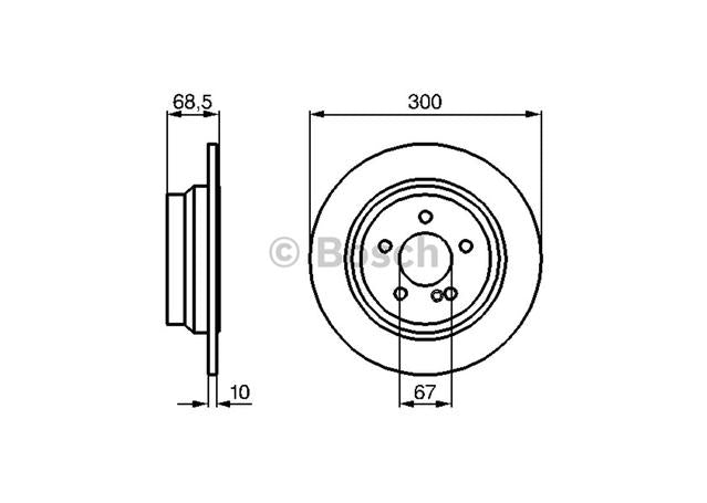 Bosch Brake Rotor Single Rear BD928