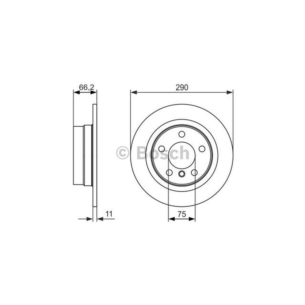 Bosch Brake Rotor Pair Rear BD1650