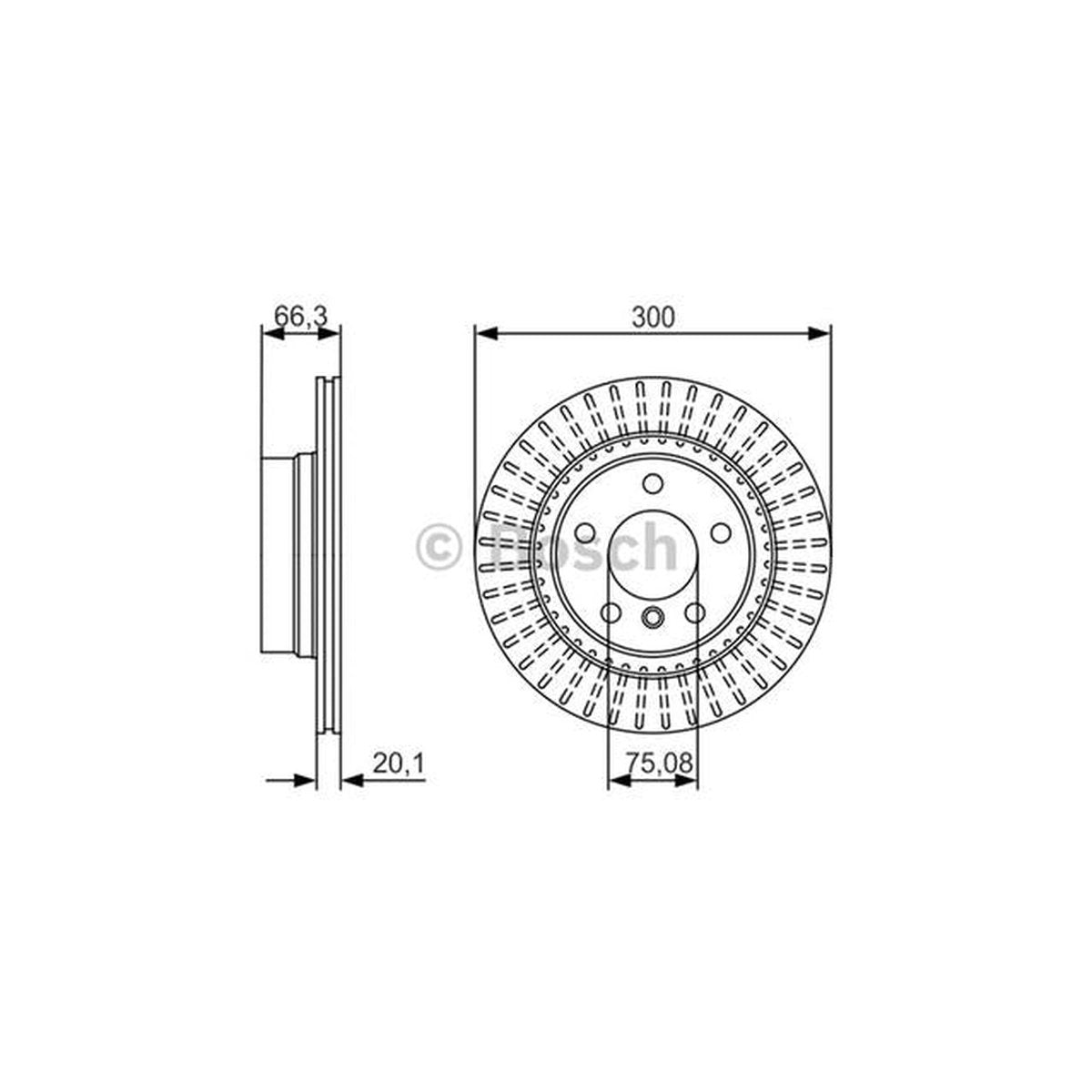 Bosch Brake Rotor Pair Rear BD1633