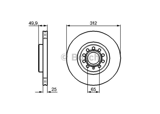 Bosch Brake Rotors Single BD997