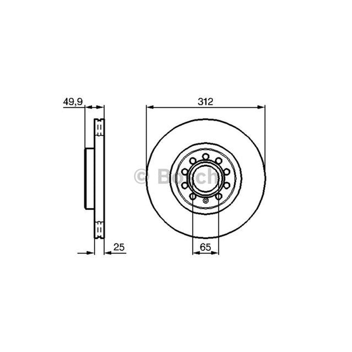 Bosch Brake Rotors Pair BD997