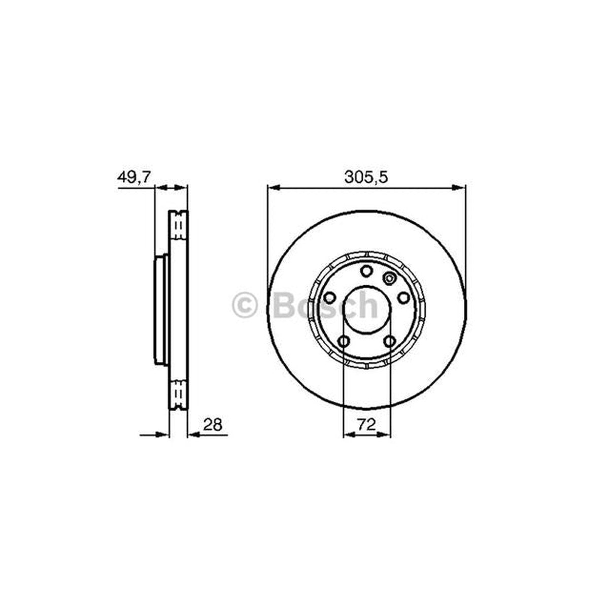 Bosch Brake Rotor Pair Front BD1015