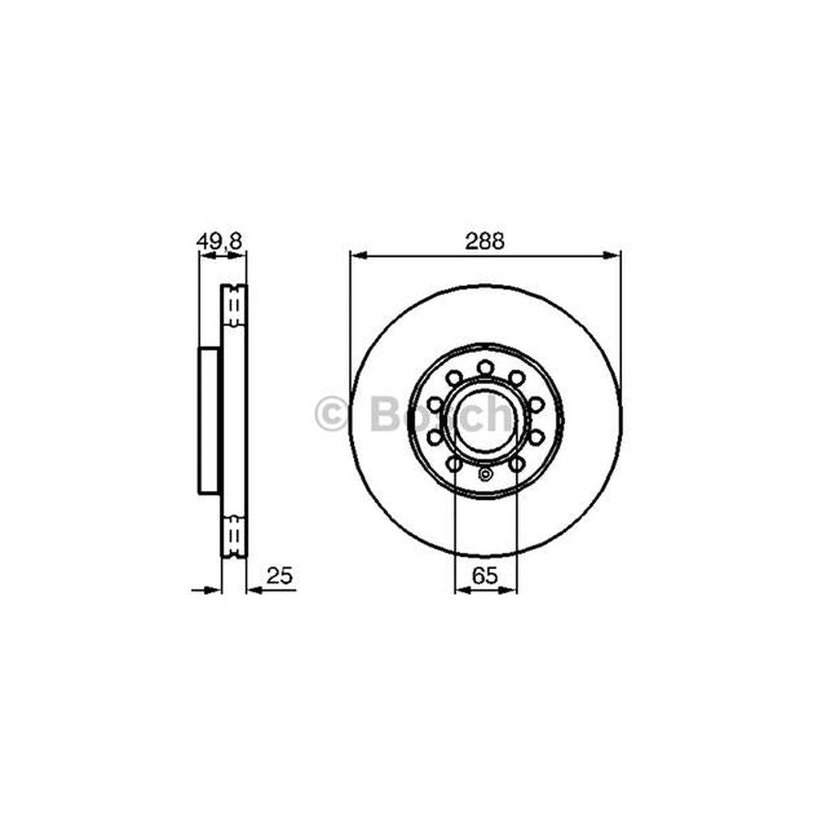 Bosch Brake Rotor Pair Front BD1023