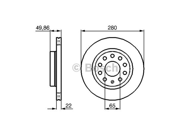 Bosch Brake Rotor Single Front BD1028