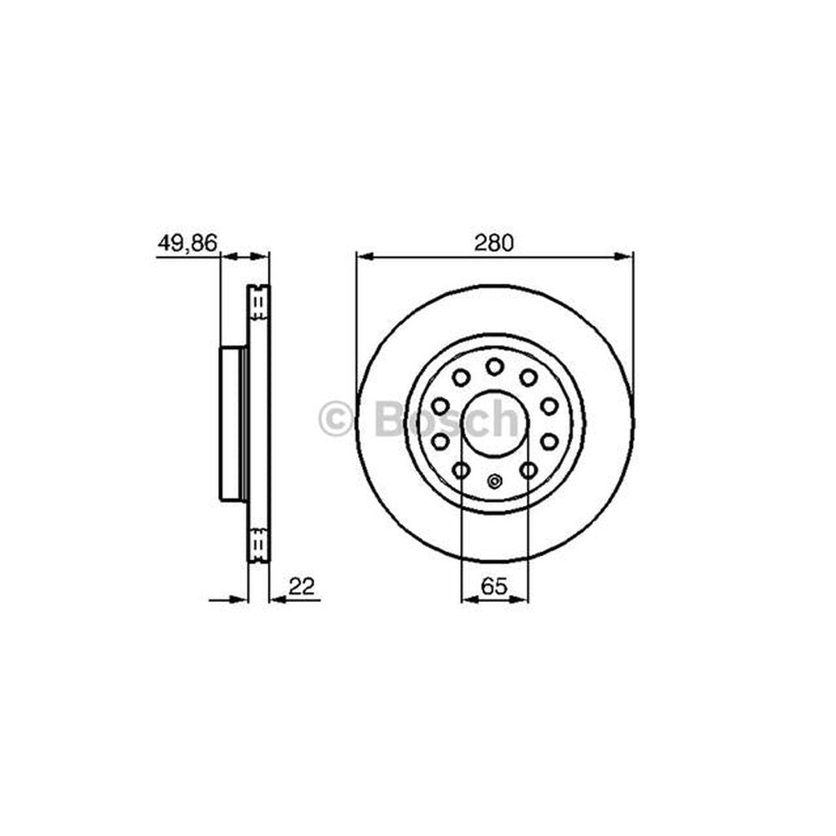 Bosch Brake Rotor Pair Front BD1028