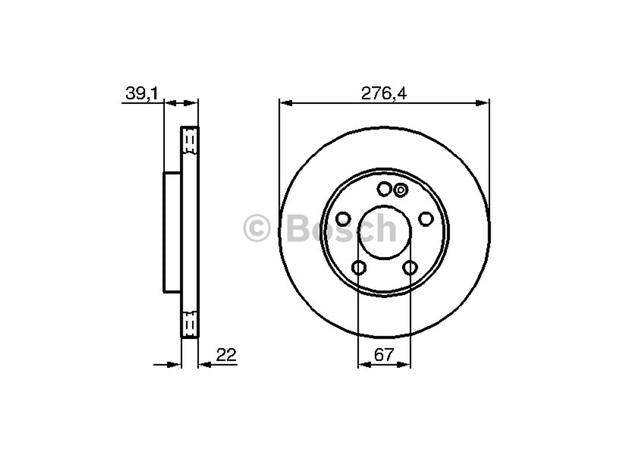 Bosch Brake Rotor Pair Front BD1058
