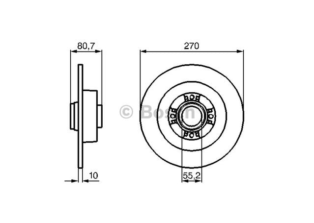 Bosch Brake Rotor Single Rear BD1066