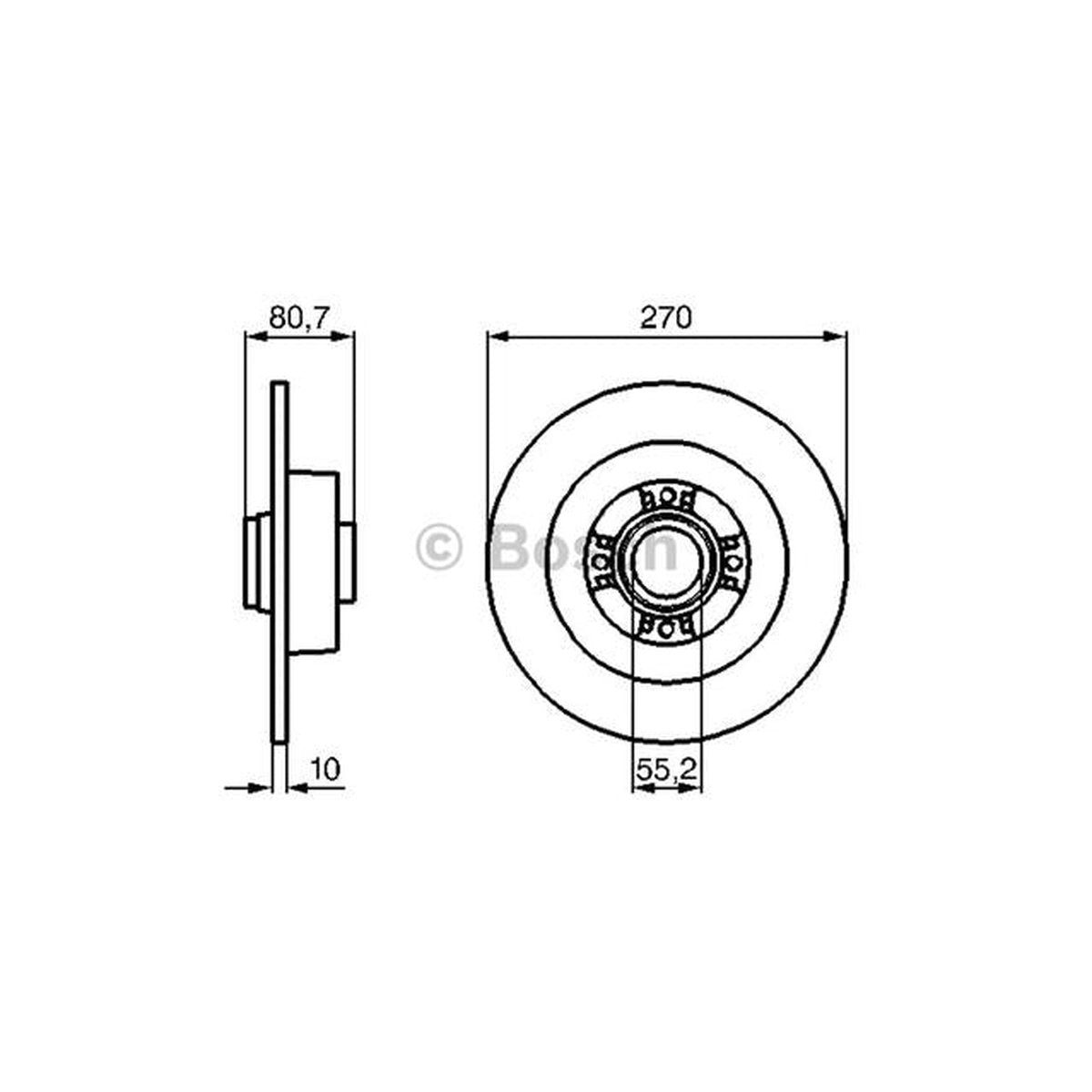 Bosch Brake Rotor Pair Rear BD1066
