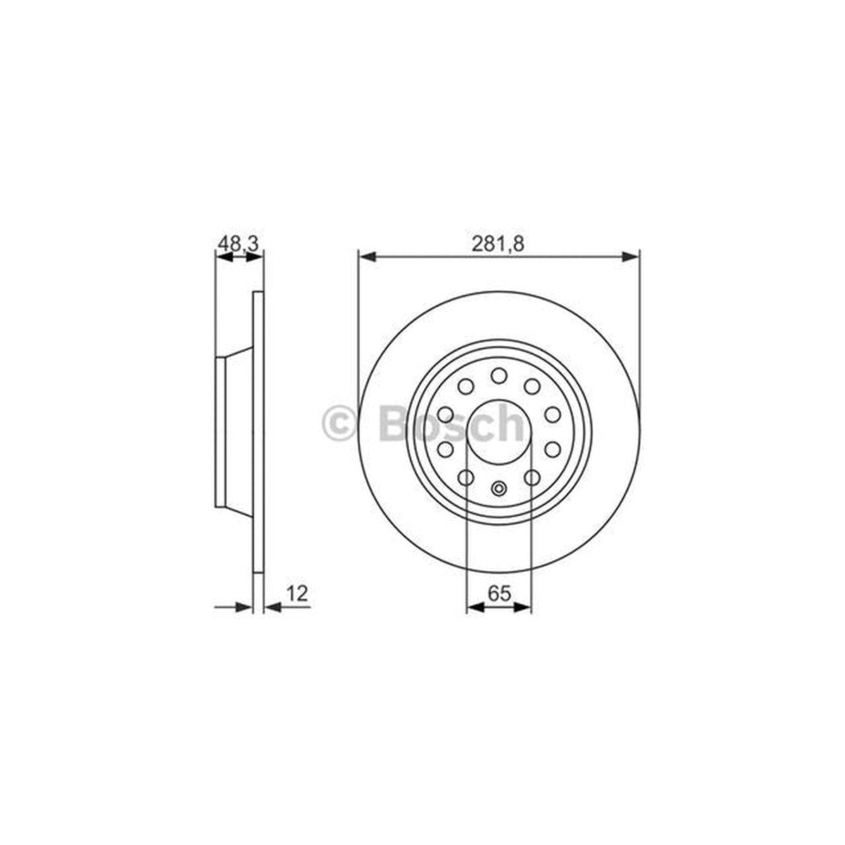 Bosch Brake Rotor Single Rear BD1112