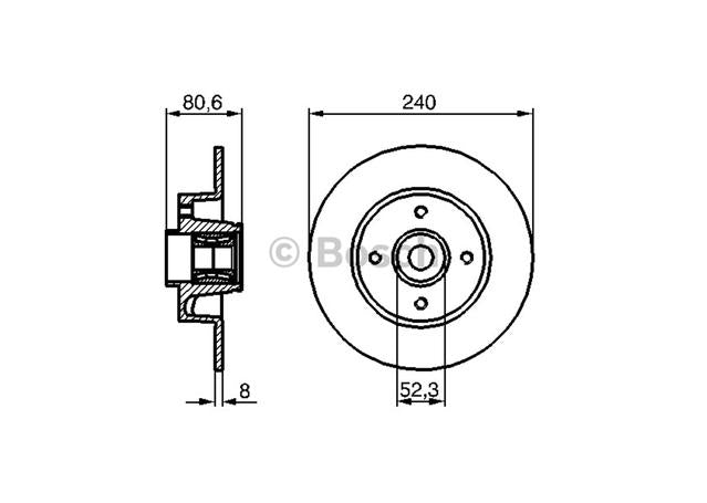 Bosch Brake Rotor Single Rear BD1127