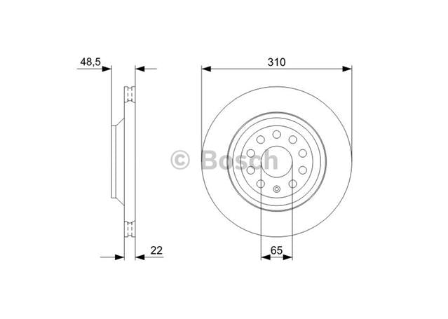 Bosch Brake Rotor Pair Rear BD1166