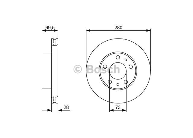Bosch Brake Rotor Pair Front BD1217