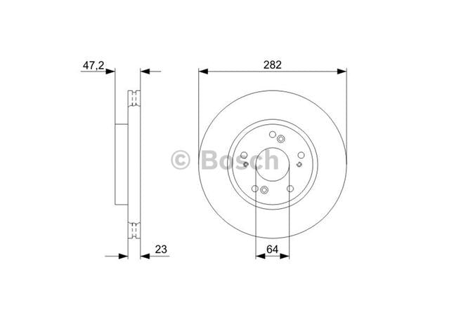 Bosch Brake Rotor Pair Front BD1204