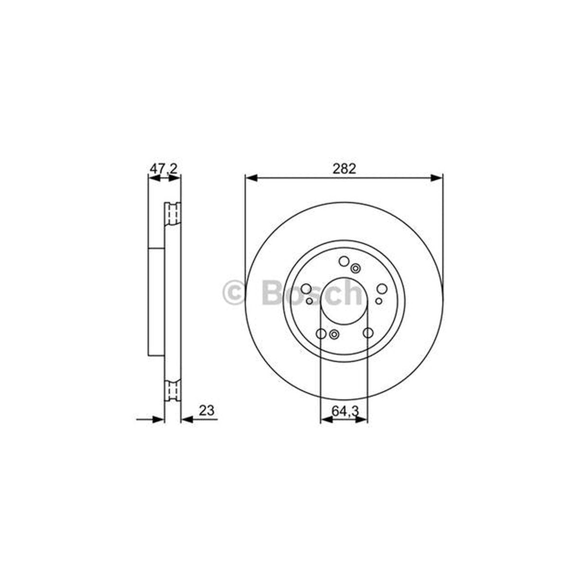 Bosch Brake Rotor Pair Front BD1205