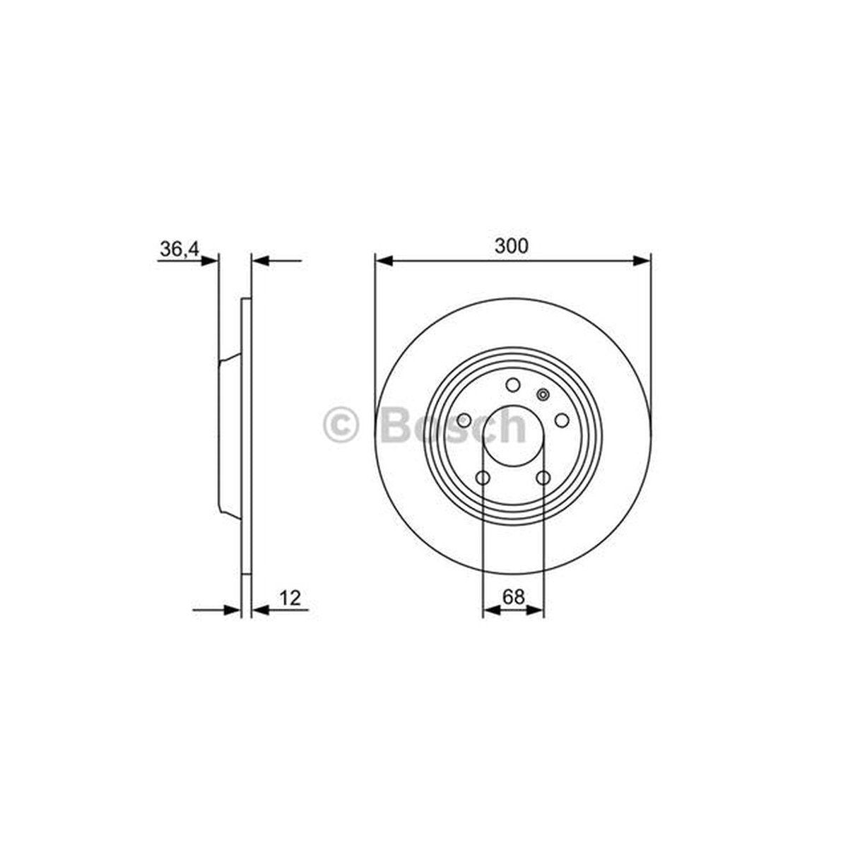 Bosch Brake Rotor Single Rear BD1249