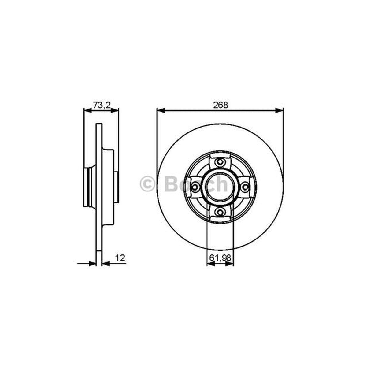 Bosch Brake Rotor Single Rear BD1334