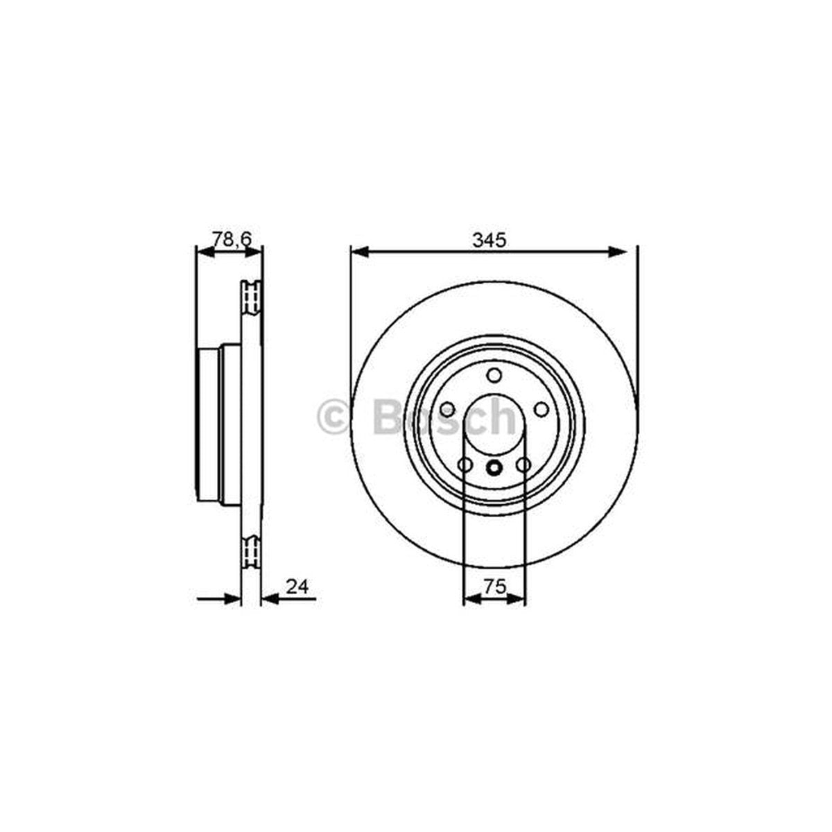 Bosch Brake Rotor Single Rear BD1321