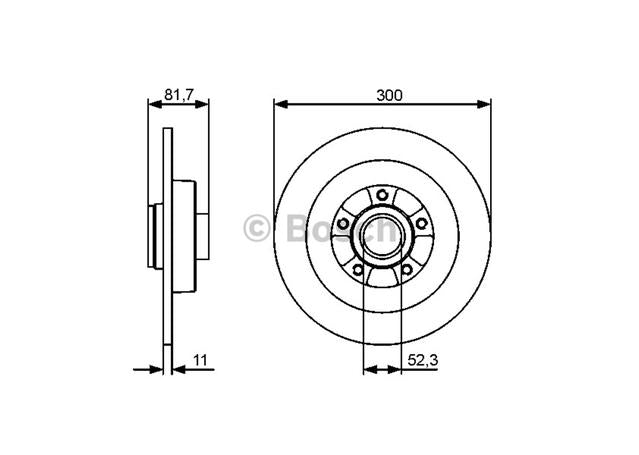 Bosch Brake Rotor Single Rear BD1466