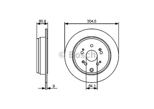 Bosch Brake Rotor Single Rear BD1266