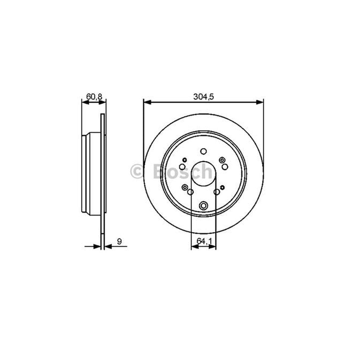 Bosch Brake Rotor Pair Rear BD1266